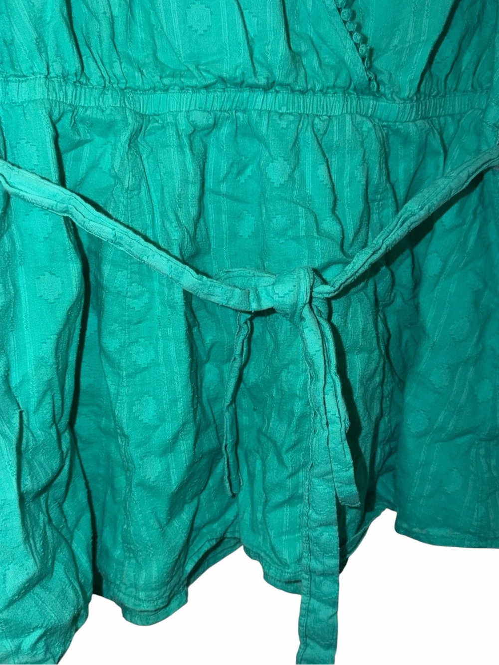 crown & ivy Teal Wrap Blouse with Tie Waist - Picture 4 of 6
